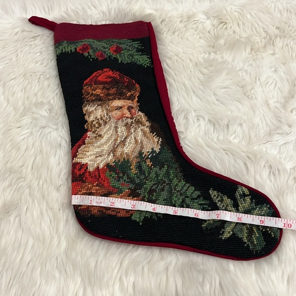 Vtg Imperial Elegance Stocking Old World Santa Claus Wool Needlepoint Christmas - Picture 5 of 7